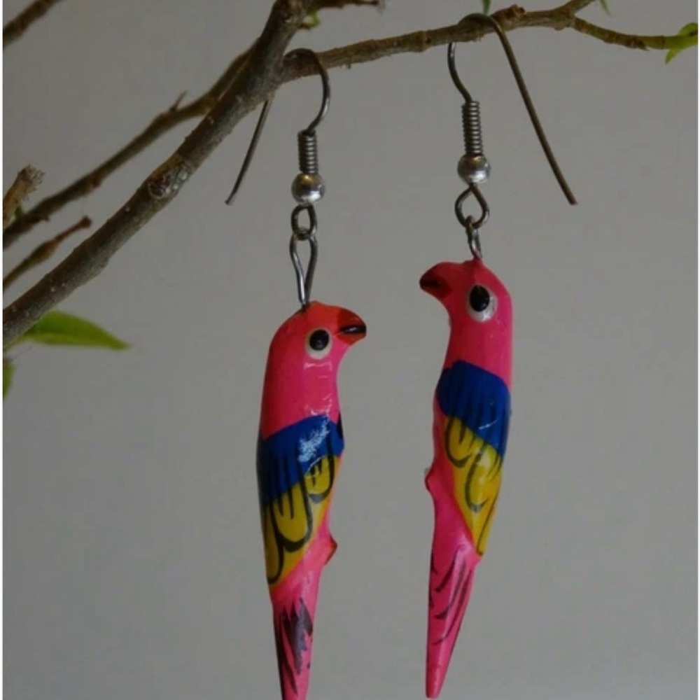 Colorful Parrot Bird Women’s OS Earrings
